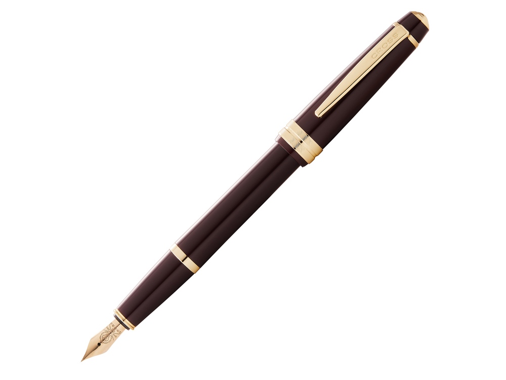 Ручка перьевая Bailey Light Polished White Resin and Gold Tone, перо F
