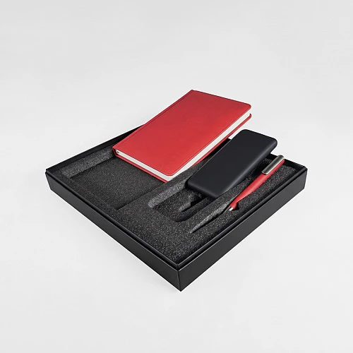 Набор подарочный BLISS: ежедневник, ручка и power bank в коробке  с ложементом