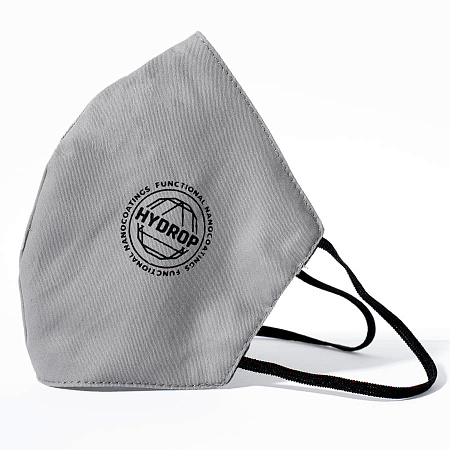 Бесклапанная фильтрующая маска RESPIRATOR 800 HYDROP серая с логотипом в фирменном пакете Бесклапанная фильтрующая маска RESPIRATOR 800 HYDROP серая с логотипом в фирменном пакете