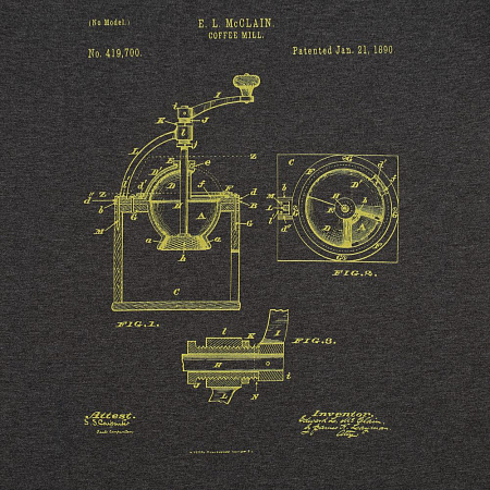 Футболка приталенная Old Patents. Coffee Mill