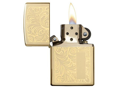 Зажигалка ZIPPO Venetian® с покрытием High Polish Brass