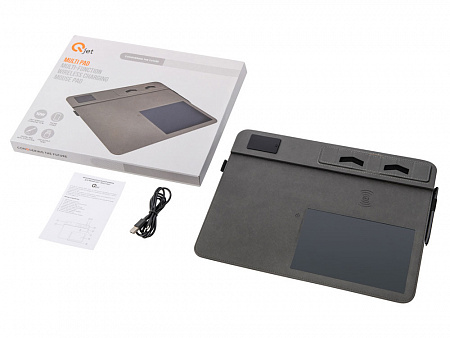 Многофункциональный коврик для мыши Multi Pad с беспроводной зарядкой и LCD экраном, 10 Вт