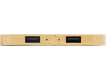 USB-хаб с беспроводной зарядкой из бамбука Plato, 5 Вт