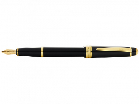 Ручка перьевая Bailey Light Polished White Resin and Gold Tone, перо F