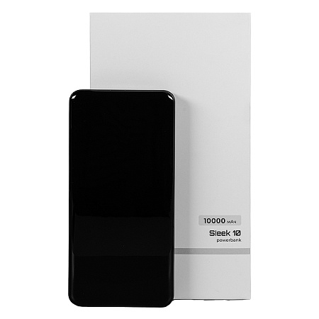 Универсальный аккумулятор Sleek 10 (10000 мАч), черный, 14х6.8х1,5 см Универсальный аккумулятор Sleek 10 (10000 мАч), черный, 14х6.8х1,5 см