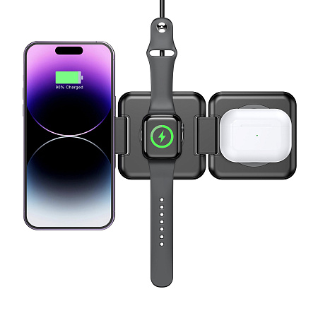 Складная беспроводная (15W) зарядная станция "Flip" с MagSafe