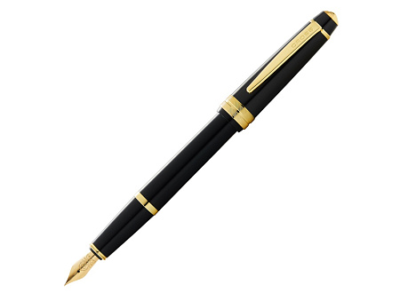 Ручка перьевая Bailey Light Polished White Resin and Gold Tone, перо F